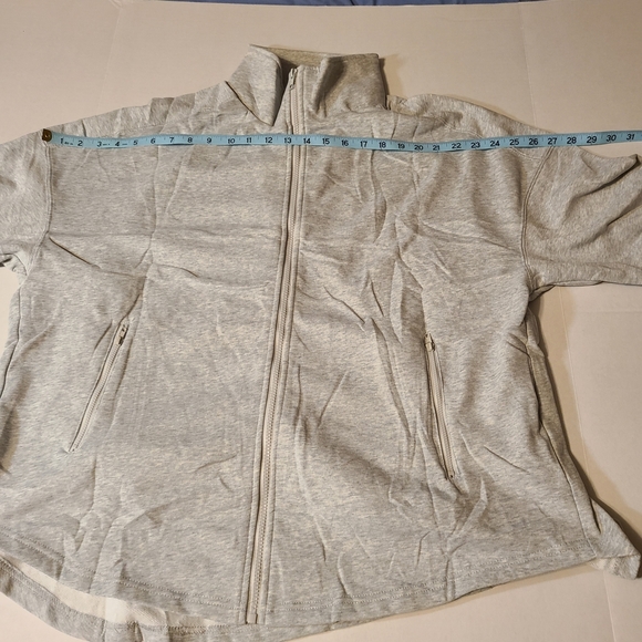 Shewin Cozy Stylish Womens Light Gray Zip-Up Jacket NWOT Zippered Pockets XL - Picture 6 of 11